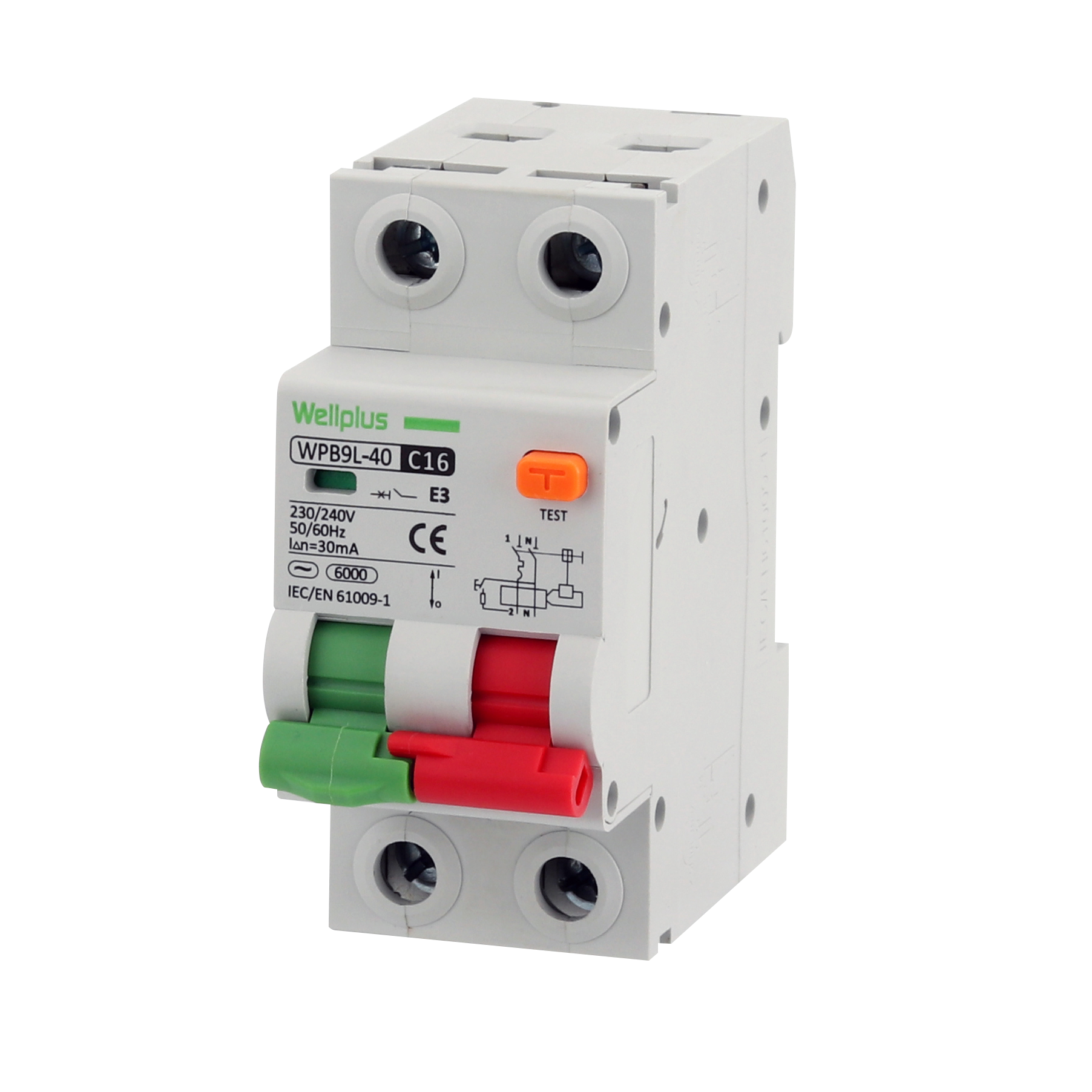 WPB9L-40 1P+N 36MM Electromagnetic RCBO